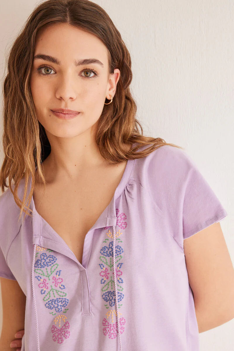 100% Cotton Capri diamond pyjamas - Image 3
