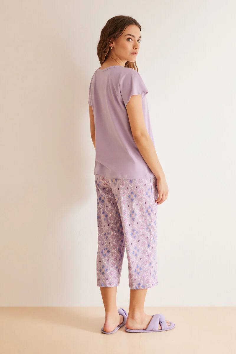 100% Cotton Capri diamond pyjamas - Image 4