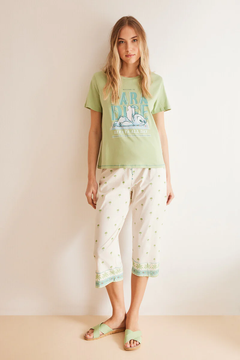 100% Cotton Capri palm tree pyjamas - Image 4