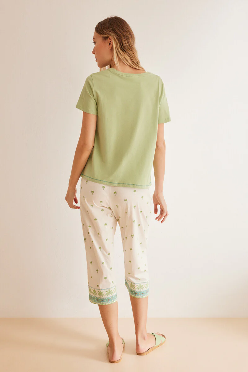100% Cotton Capri palm tree pyjamas - Image 5