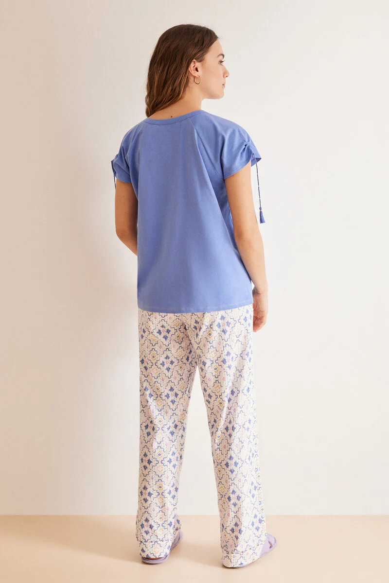 100% Cotton diamond allover pyjamas - Image 4