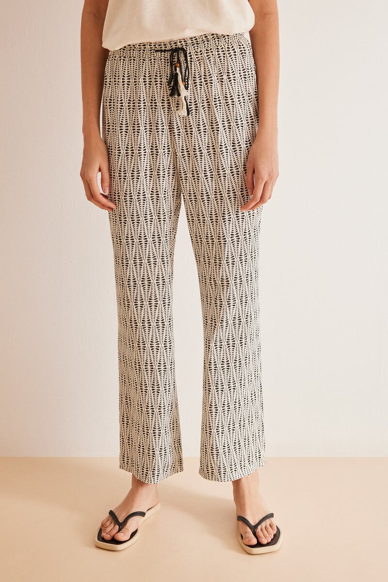 All-over ethnic print viscose trousers - Image 3