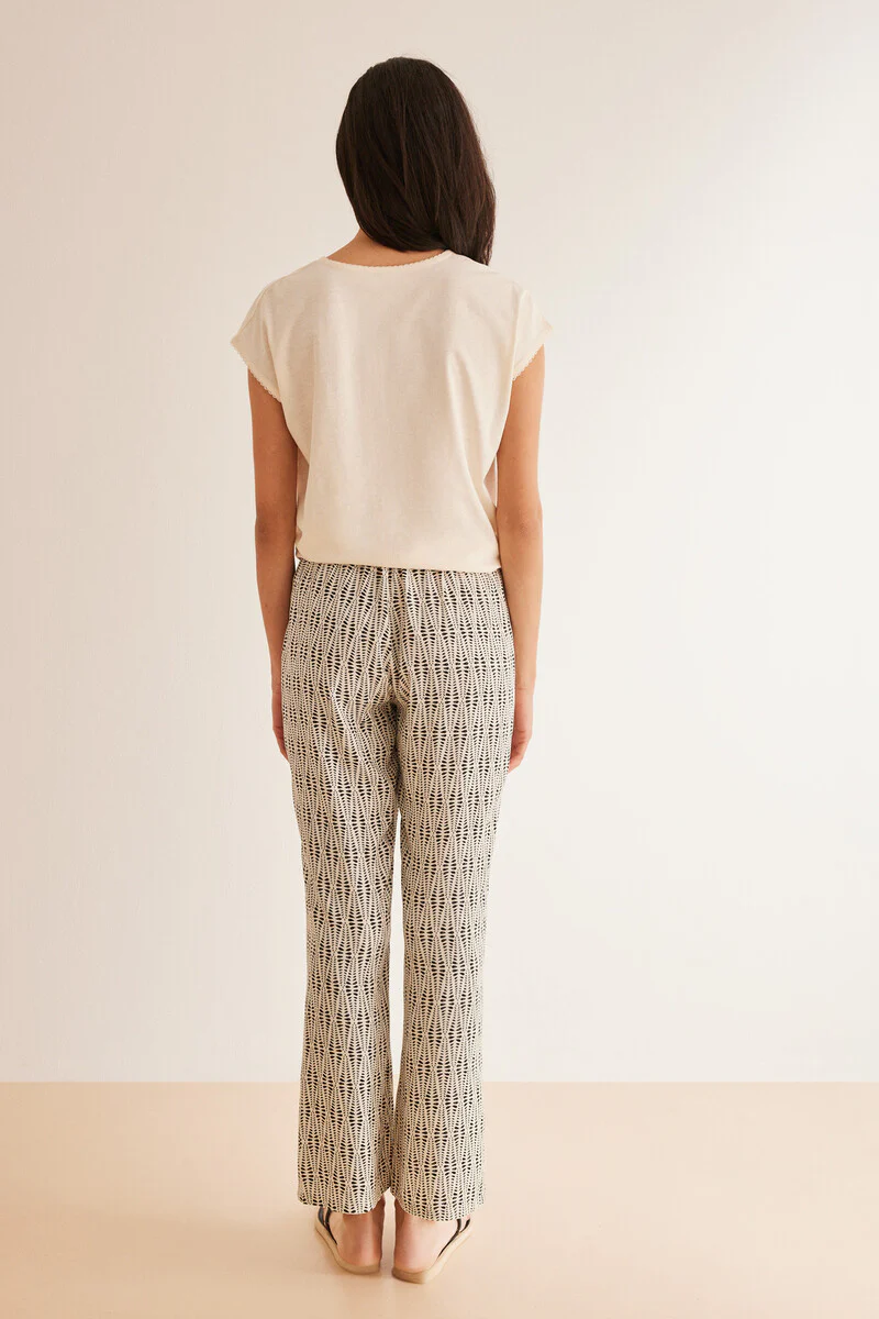 All-over ethnic print viscose trousers - Image 4