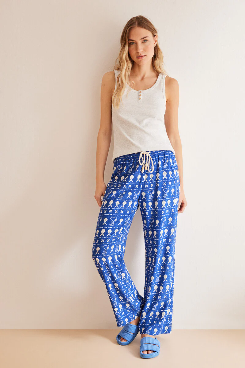 All-over Snoopy viscose trousers - Image 3