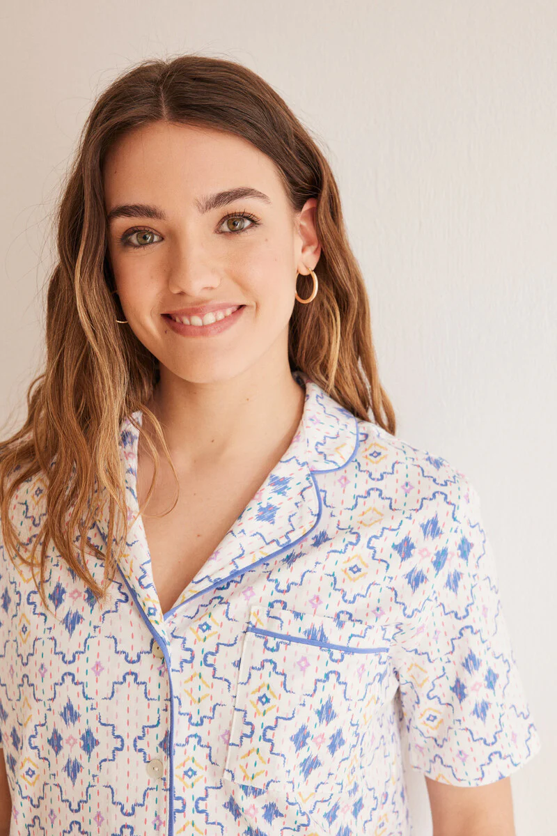 Classic 100% cotton pyjamas with diamond pattern - Image 6