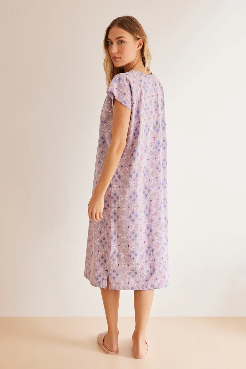Diamond cotton nightgown in 100% cotton - Image 5