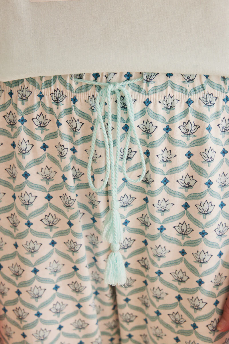 Green 100% cotton Capri pyjamas - Image 5