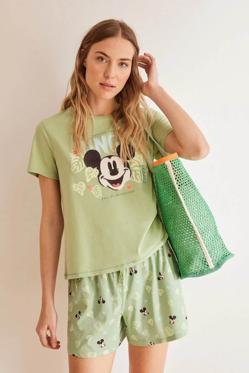 Green 100% cotton Mickey pyjamas - Image 3