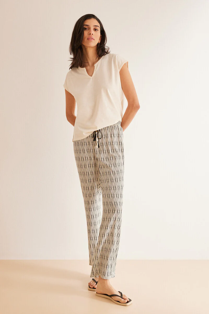 Ivory cotton T-shirt - Image 3
