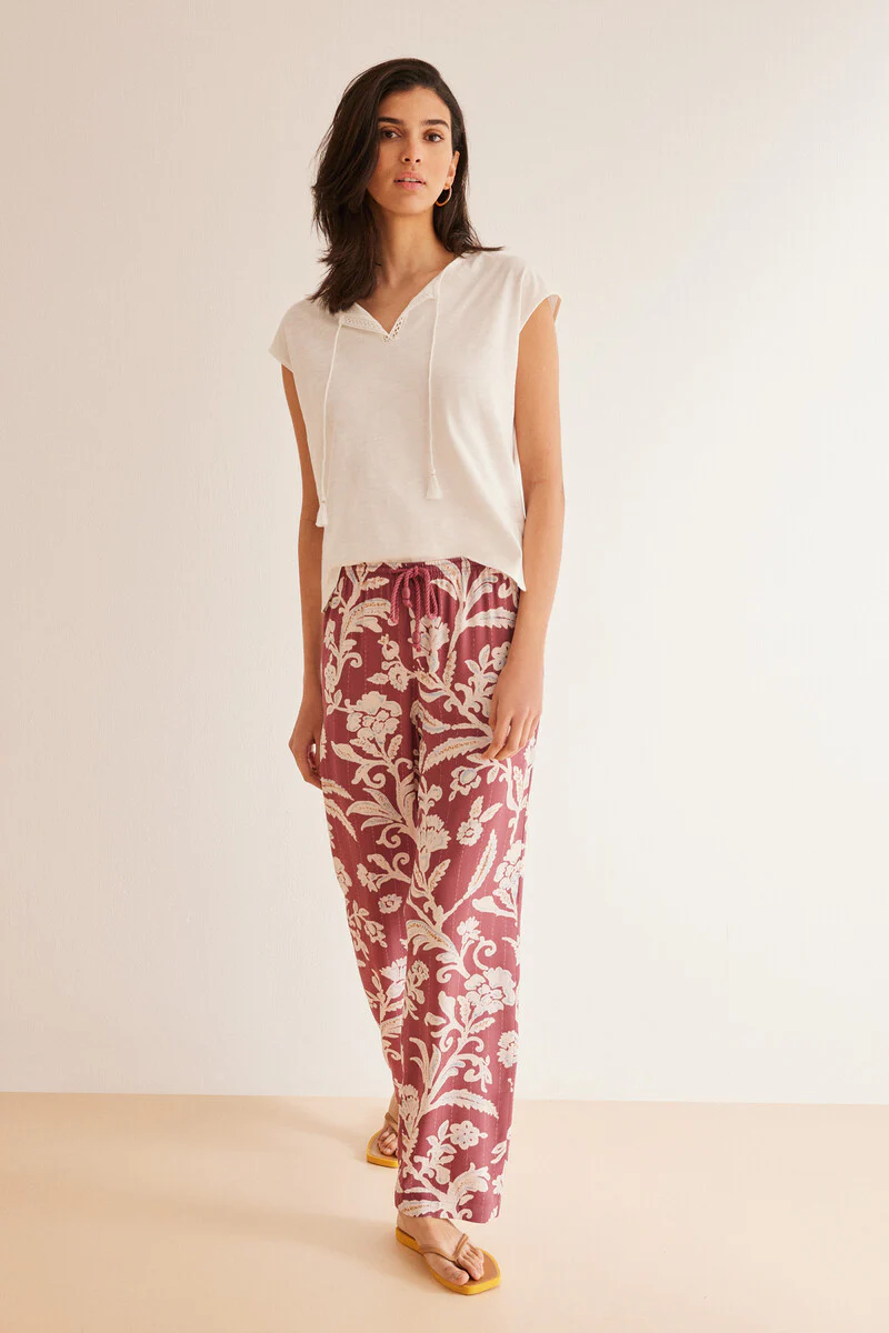 Ivory slub textured T-shirt - Image 3