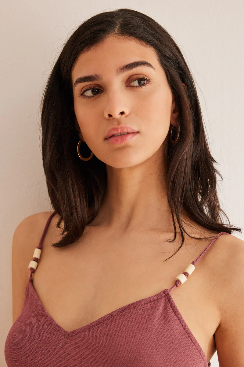 Maroon textured vest top - Image 4