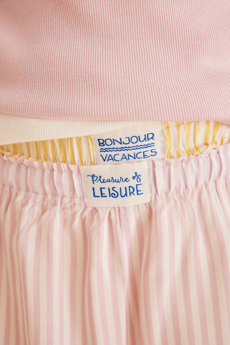 Pink striped short vest pyjamas - Image 5