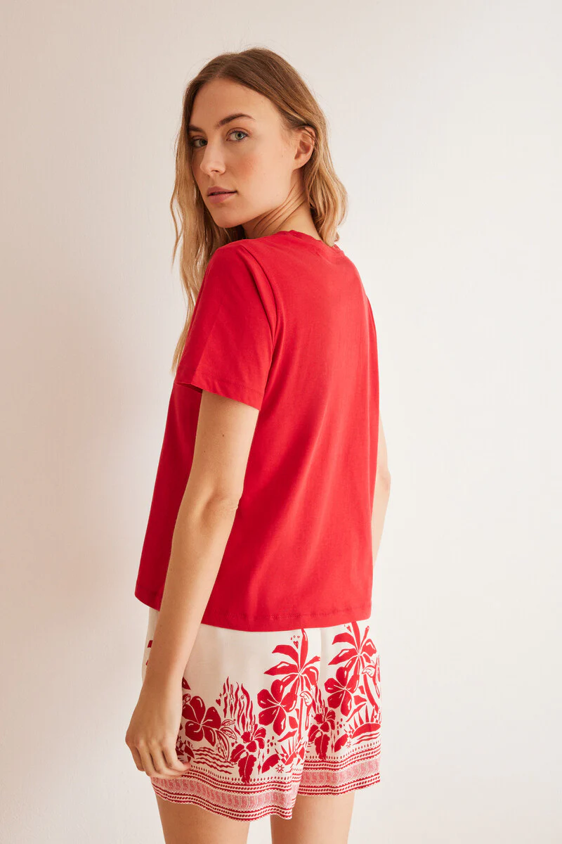 Red 100% cotton Snoopy T-shirt - Image 6