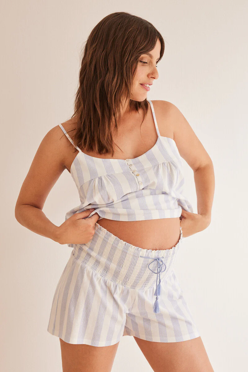 Short striped maternity pyjamas - Image 3