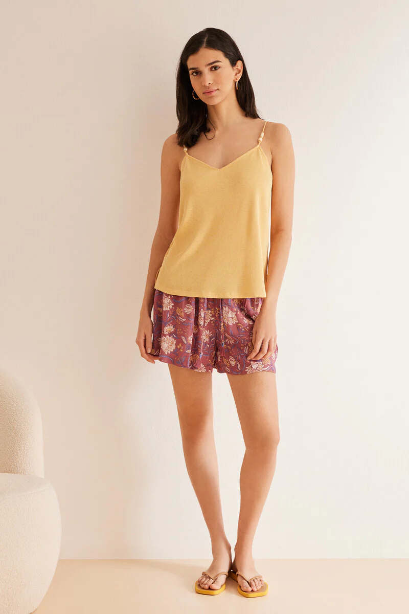 Yellow textured vest top - Image 4